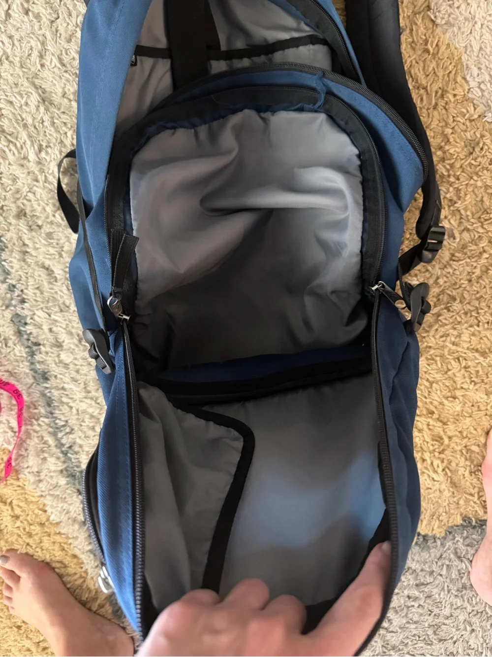JanSport Navy Blue Backpack - Durable Triple Pack with tons of pockets